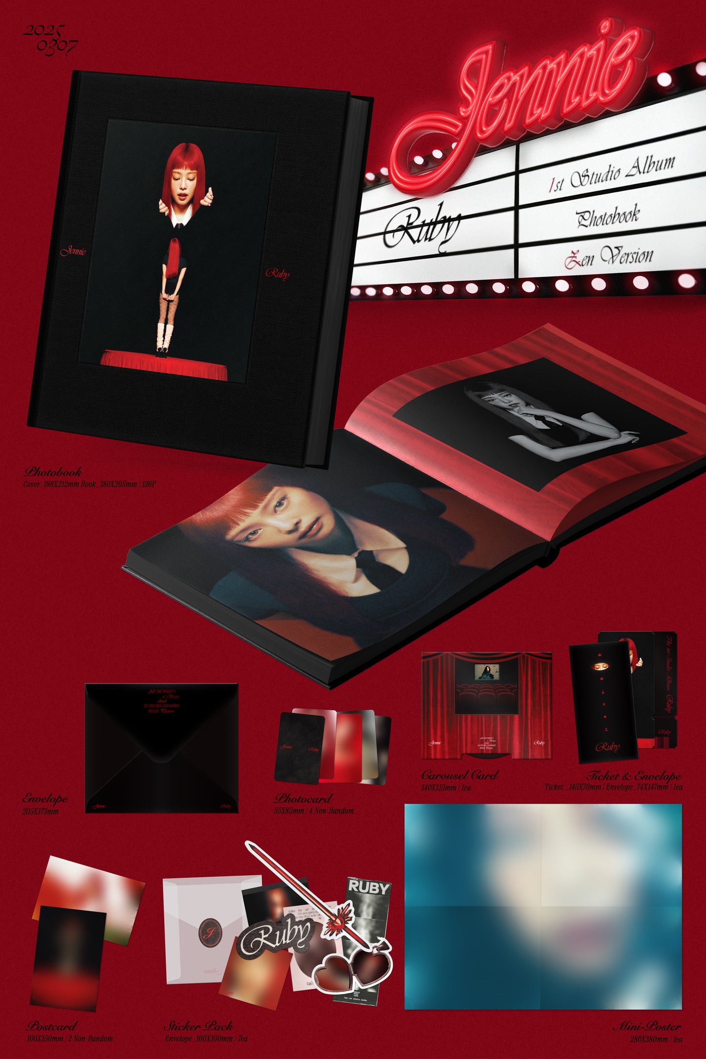 Ruby Photobook (Zen Version) + CD + Cassette + Signed Art Card - JENNIE Only Audio